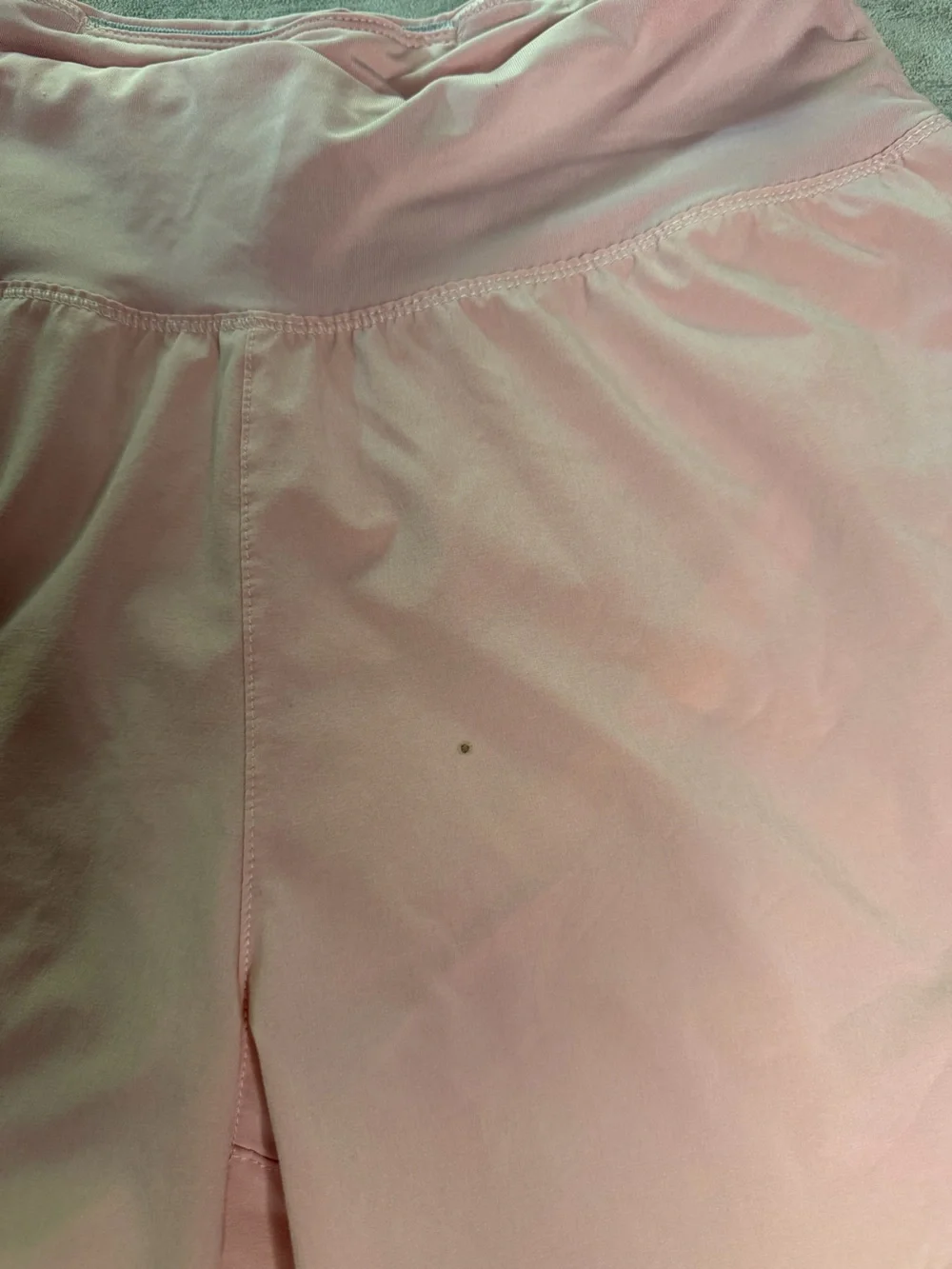 Nike Women's Light Pink Running Shorts with Reflective Swoosh